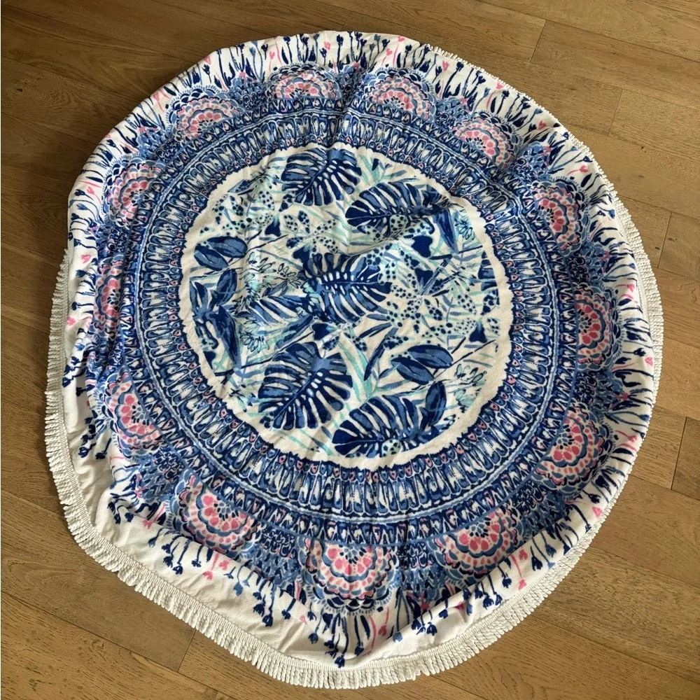 Lilly Pulitzer for Pottery Barn Teen Circa Beach Towel 60x60 Blue Pink